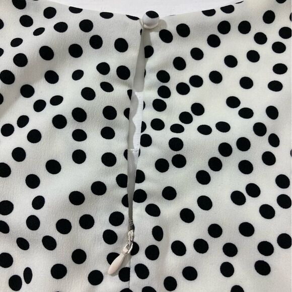 41 Hawthorn Dress Women’s L White Black Polka Dot Fit & Flare Sleeveless Chic - Picture 4 of 10